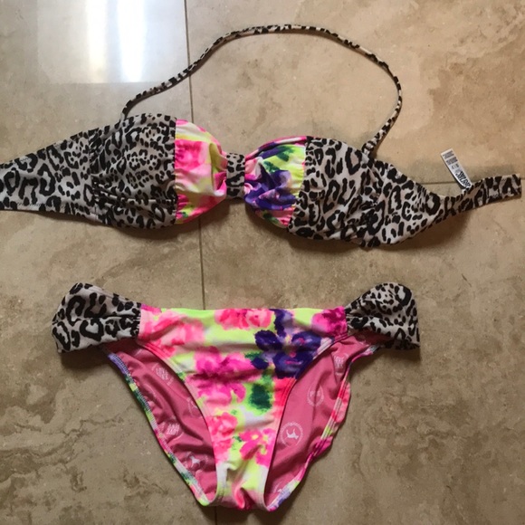 PINK Victoria's Secret Other - Victoria secret pink leopard floral bathing suit